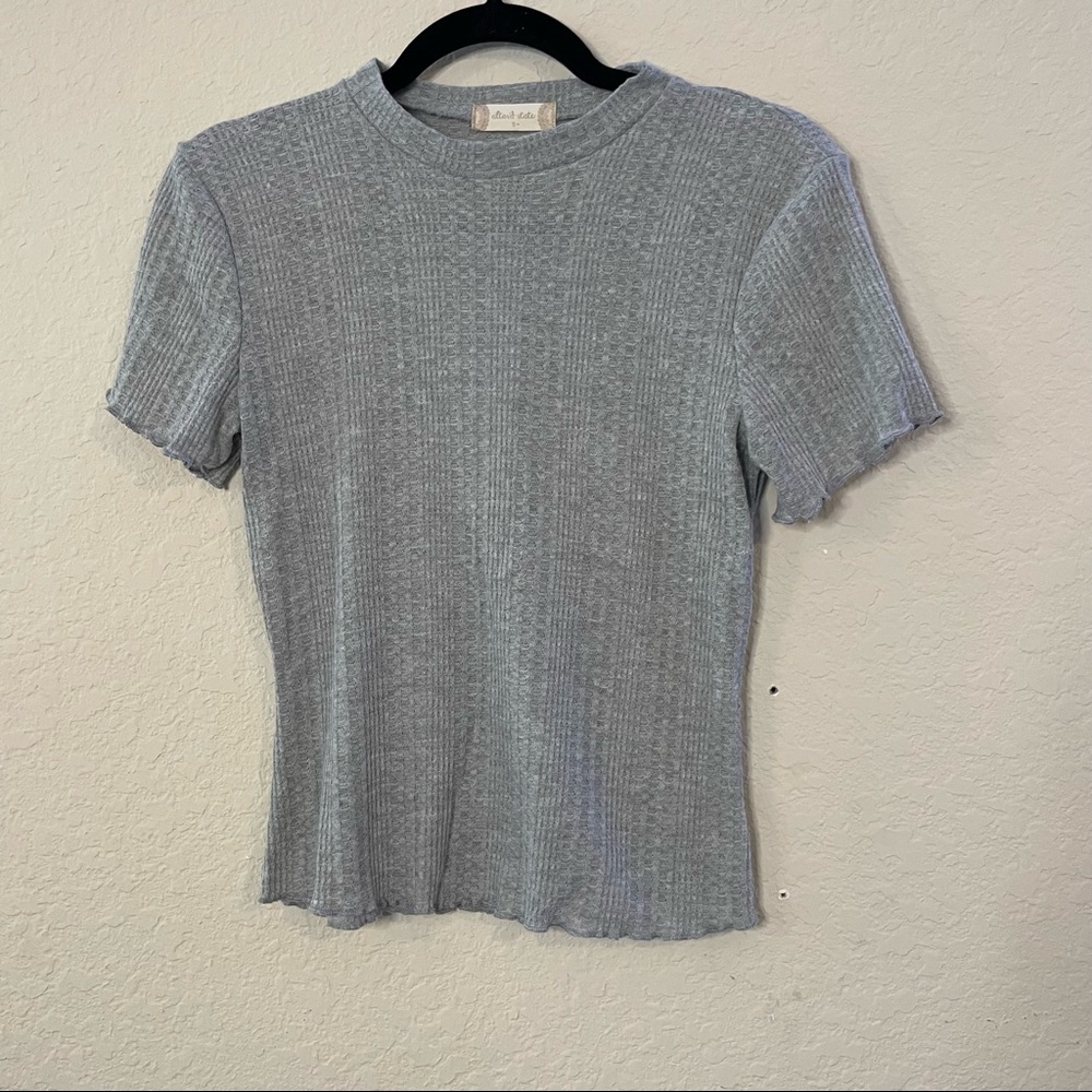 Altar’d State Gray Crop Sweater Short Sleeve Top | S
